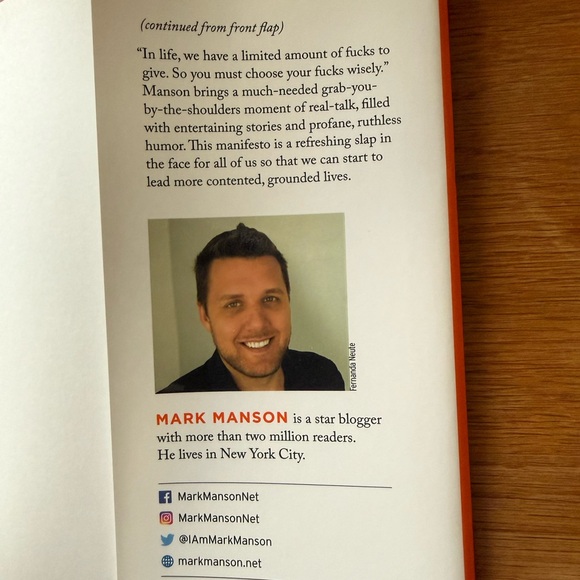 The Subtle Art of Not Giving a F*ck by Mark Manson - Bright Orange Cover - Picture 4 of 4